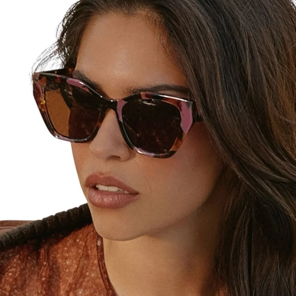 DIFF Evie Sunglasses Torino Tortoise Brown Pink Frame Brown Lens NWT